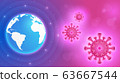 Coronavirus COVID-19. Coronavirus outbreak and coronaviruses influenza background. COVID-19 Virus. Virus attack on earth. Vector Illustration. 63667544