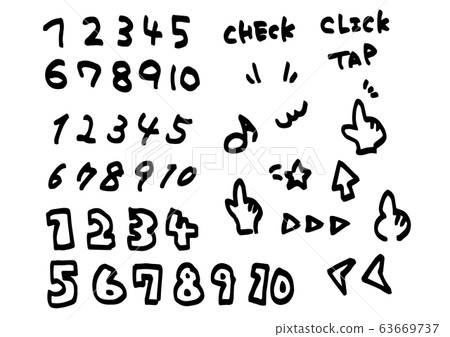 Numbers. Click Design Hand-painted numbers and click tap click cursor... - Stock Illustration ...