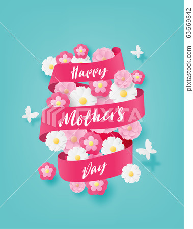 Happy mother's day greeting card or poster with Happy mother's day greeting card or poster with 63669842