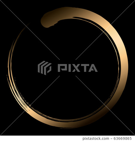 Round circle Gold brush character 63669865