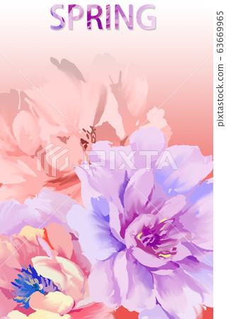 Beautiful elegant abstract purple roses and peony flowers 63669965