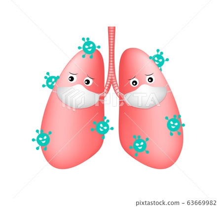 Virus cells in lung. Infected lungs. 63669982