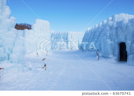 Lake Shikotsu Ice Festival Winter Festival Ice Objects Shikotsu Lake Blue Hokkaido Winter Tourism 63670741