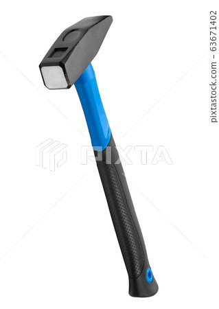 Rubberized hammer isolated on white Rubberized hammer isolated on white 63671402