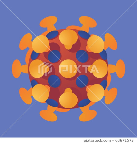 Coronavirus under the microscope. Covid-19 3d 63671572