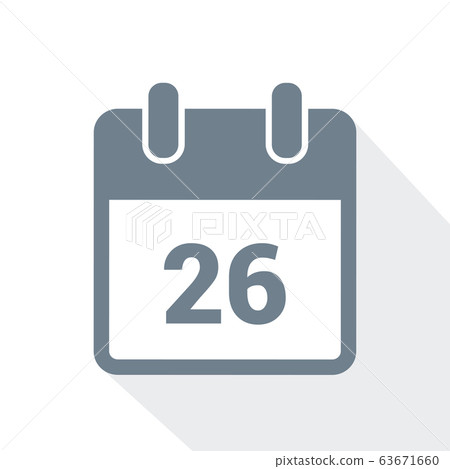 simple calendar icon 26 on white background 63671660