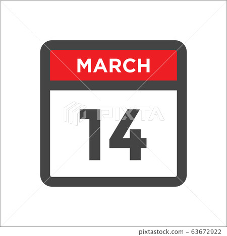 March 14 calendar icon with day of month March 14 calendar icon with day of month 63672922