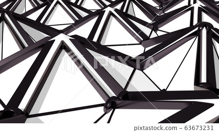 Abstract 3D background with fantasy luxury pattern of black and white plastic and metallic triangular polygons Abstract 3D background with fantasy luxury pattern of black and white plastic and metallic triangular polygons 63673231