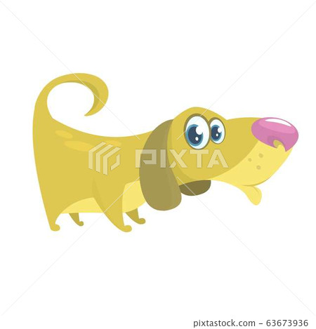 Cute cartoon funny dog. Vector illustration Cute cartoon funny dog. Vector illustration 63673936