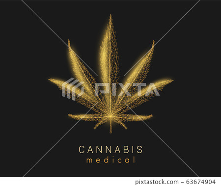Medical cannabis. Marihuana leaf. Low poly style design. 63674904