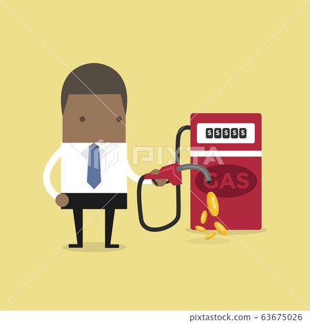 African businessman and gas station. 63675026