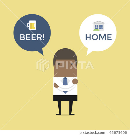 African businessman decision for friday night. African businessman decision for friday night. 63675606