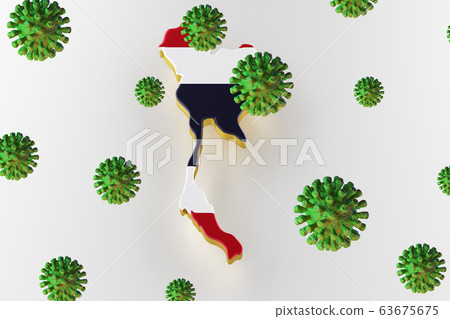 Thailand flag on a map. 3d render 63675675