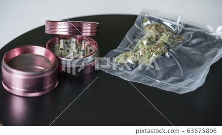Close-up of medical marijuana buds in vacuum seal 63675806