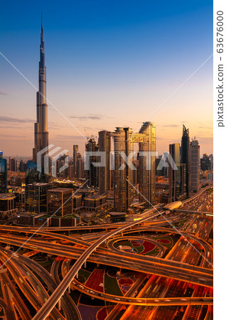 Dubai view at sunset, UAE 63676000