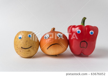 Raw potatoes, Napiform onion and peppers with Raw potatoes, Napiform onion and peppers with 63676852