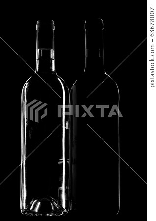 Two wine bottle on black Two wine bottle on black 63678007