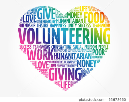 Volunteering word cloud concept 63678660