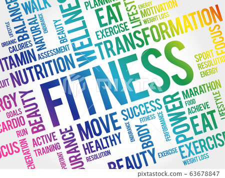 Fitness Word Cloud Collage - Stock Illustration [63678847] - Pixta