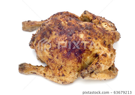frying chicken on white frying chicken on white 63679213