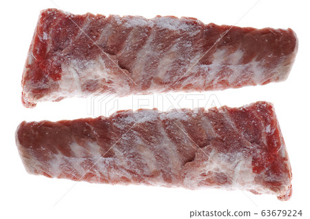 Frozen pork edge on white 63679224