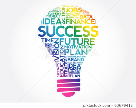 SUCCESS bulb word cloud collage - Stock Illustration [63679412] - PIXTA