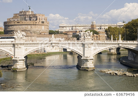 Bridge and Castle Sant Angelo in Rome Bridge and Castle Sant Angelo in Rome 63679456