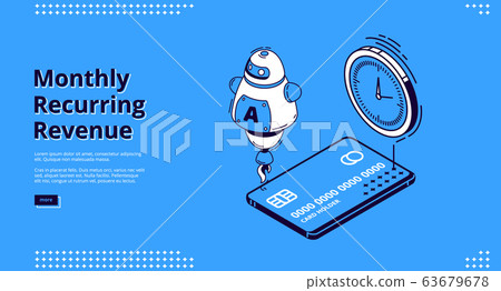 Monthly recurring revenue isometric landing page Monthly recurring revenue isometric landing page 63679678