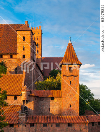 Fortification walls and guard towers of Teutonic Castle in Malbork, Poland Fortification walls and guard towers of Teutonic Castle in Malbork, Poland 63679832