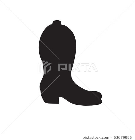 Vector black cowboy western boot silhouette Vector black cowboy western boot silhouette 63679996
