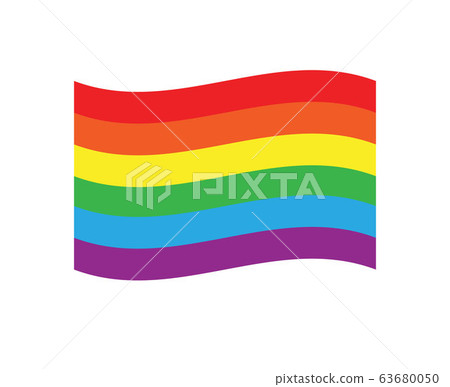 Vector flat cartoon lgbt rainbow flag - Stock Illustration [63680050 ...