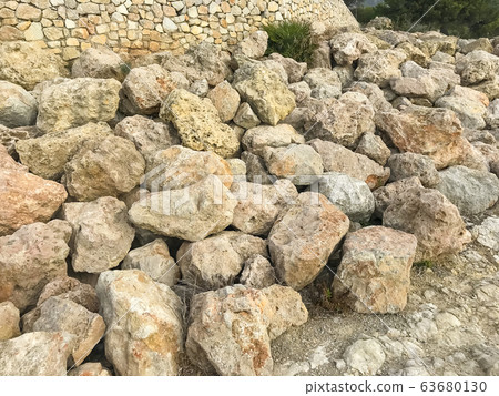 Geological rocks, sea stones on seashore. Photo Geological rocks, sea stones on seashore. Photo 63680130