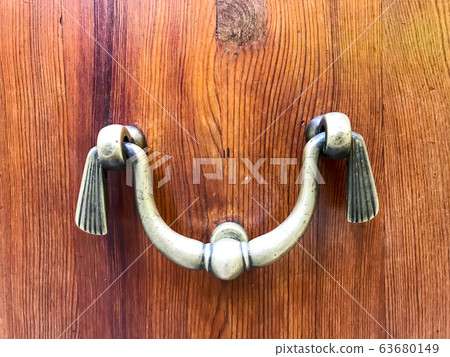 Antique vintage door with metal handle. Antique vintage door with metal handle. 63680149