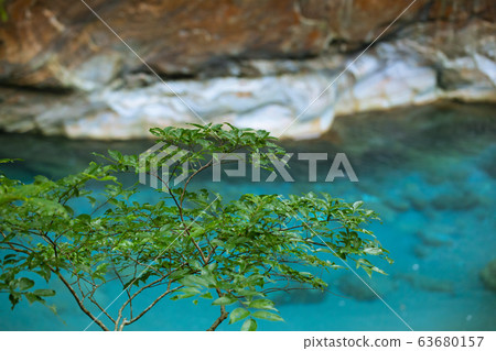 台灣，岩壁，溪流，台湾、岩壁、小川、Taiwan, rock wall, stream, 63680157