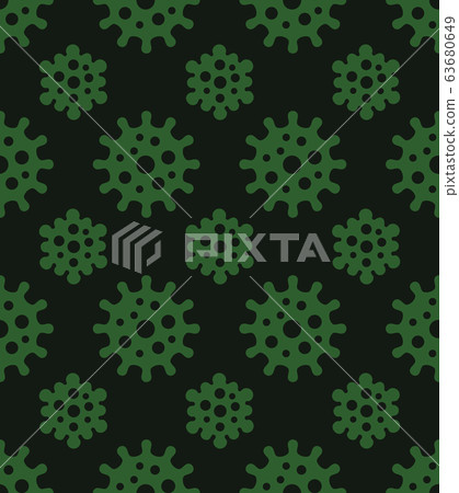 Coronavirus Seamless Pattern on Dark... - Stock Illustration [63680649 ...