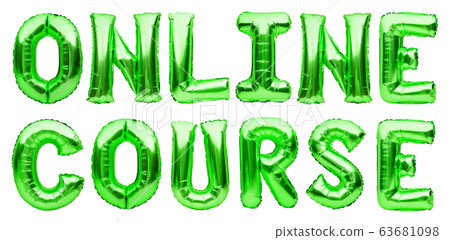 Green words ONLINE COURSE made of inflatable 63681098