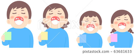 Family gargling side by side-cold prevention / corona measures 63681633