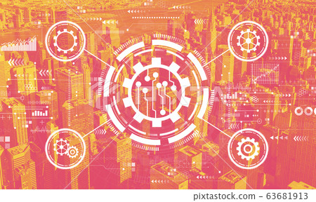 Automation concept with the New York City Automation concept with the New York City 63681913