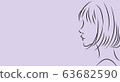 Female profile. Simple fashionable illustration of purple background 63682590