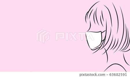 女性形象。粉紅色的背景上的簡單時尚插畫 63682591