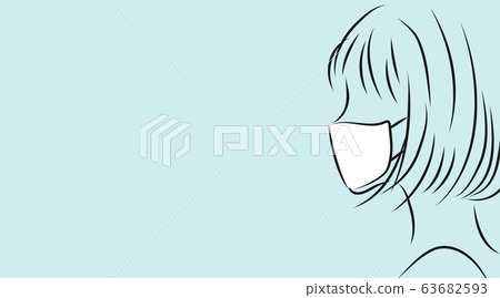 女性形象。淺藍色背景上的簡單時尚插畫 63682593