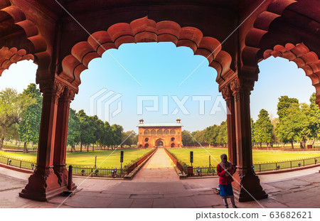 Red Fort Delhi inner courtyard, panorama of India Red Fort Delhi inner courtyard, panorama of India 63682621