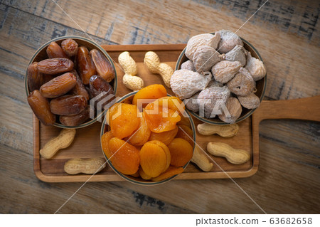 Dried fruit composition on turntable 63682658