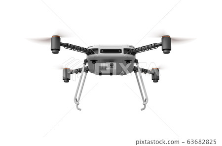 3d rendering of white and black drone with camera isolated on white background. 63682825