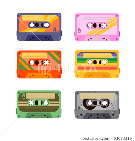 Vintage music cassettes. Vintage music. 63683319