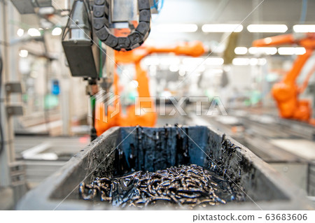 black adhesive for robotic arm for gluing plastic parts on the production line 63683606