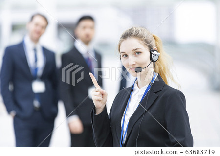 operator wearing a headset 63683719