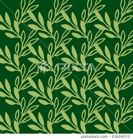Vector Seamless pattern leaves green color - Stock Illustration ...