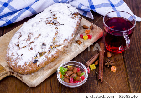 Traditional Christmas stollen with nuts and 63685140