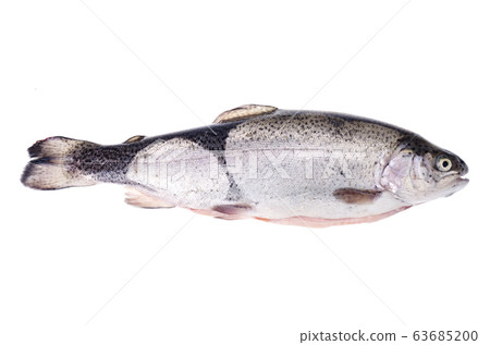 Rainbow trout peeled for cooking fish dishes on 63685200